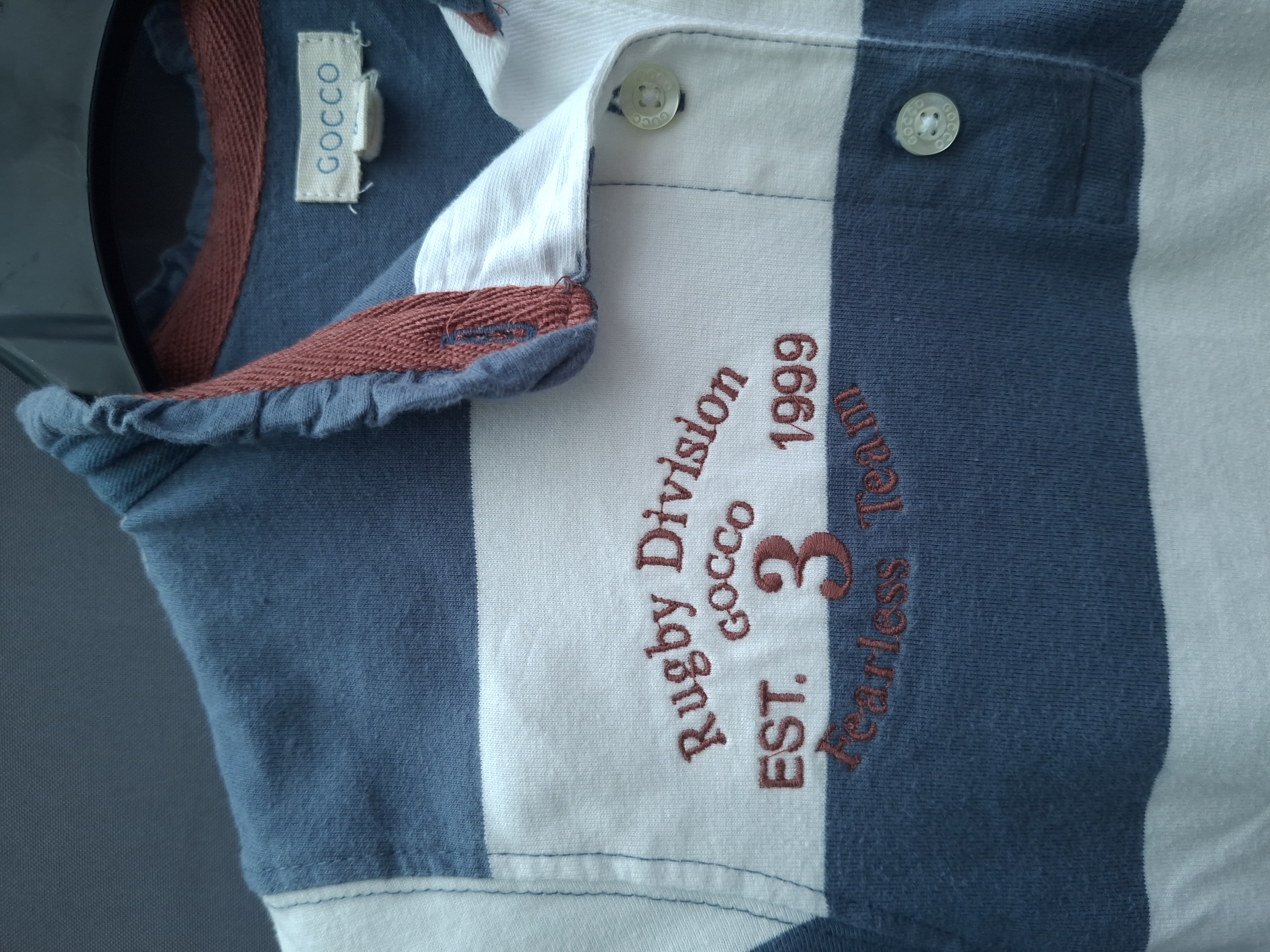 Gocco meisjesjurk rugby stijl met borduurwerk