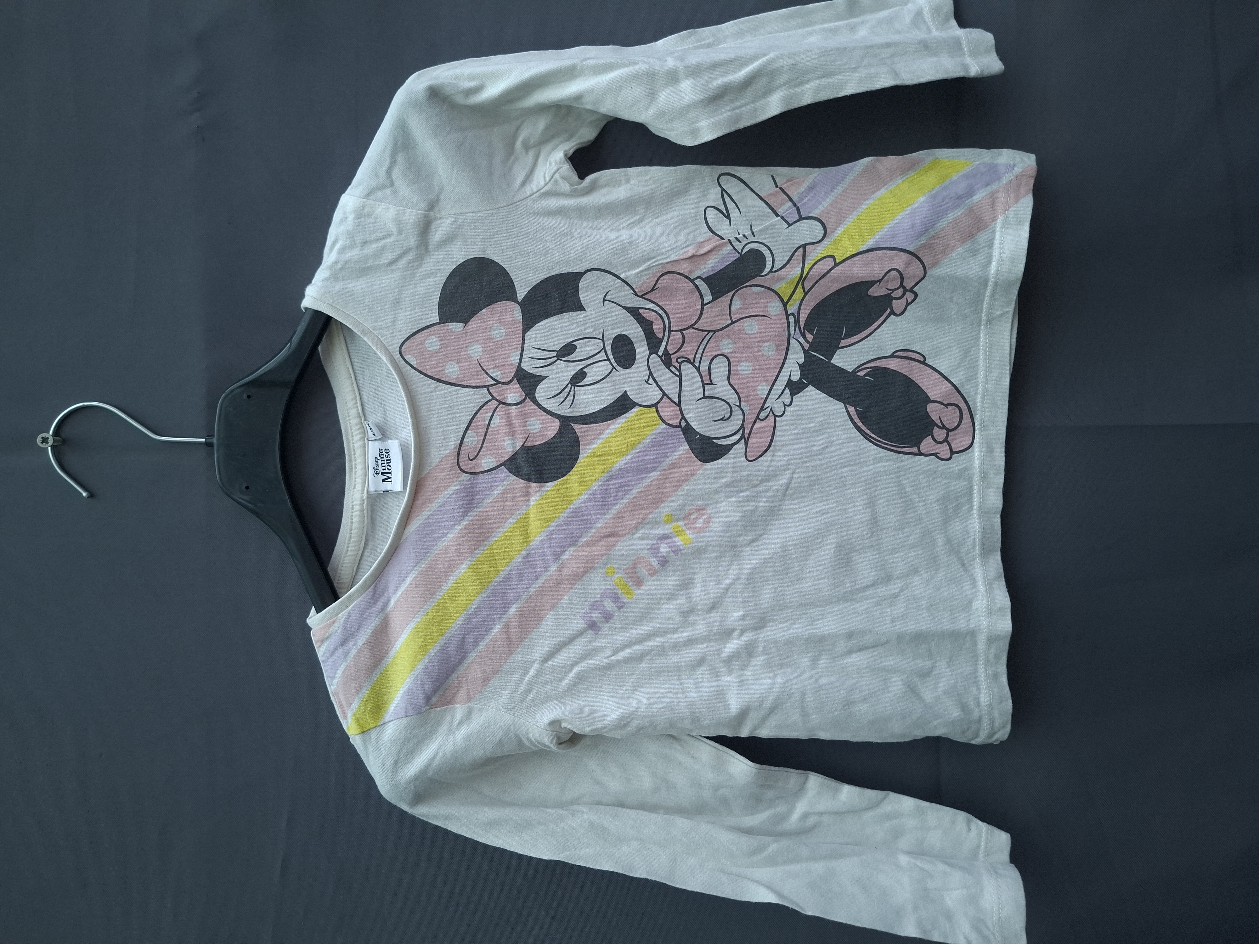20260409_184925 Disney Minnie Mouse longsleeve wit met regenboogprint