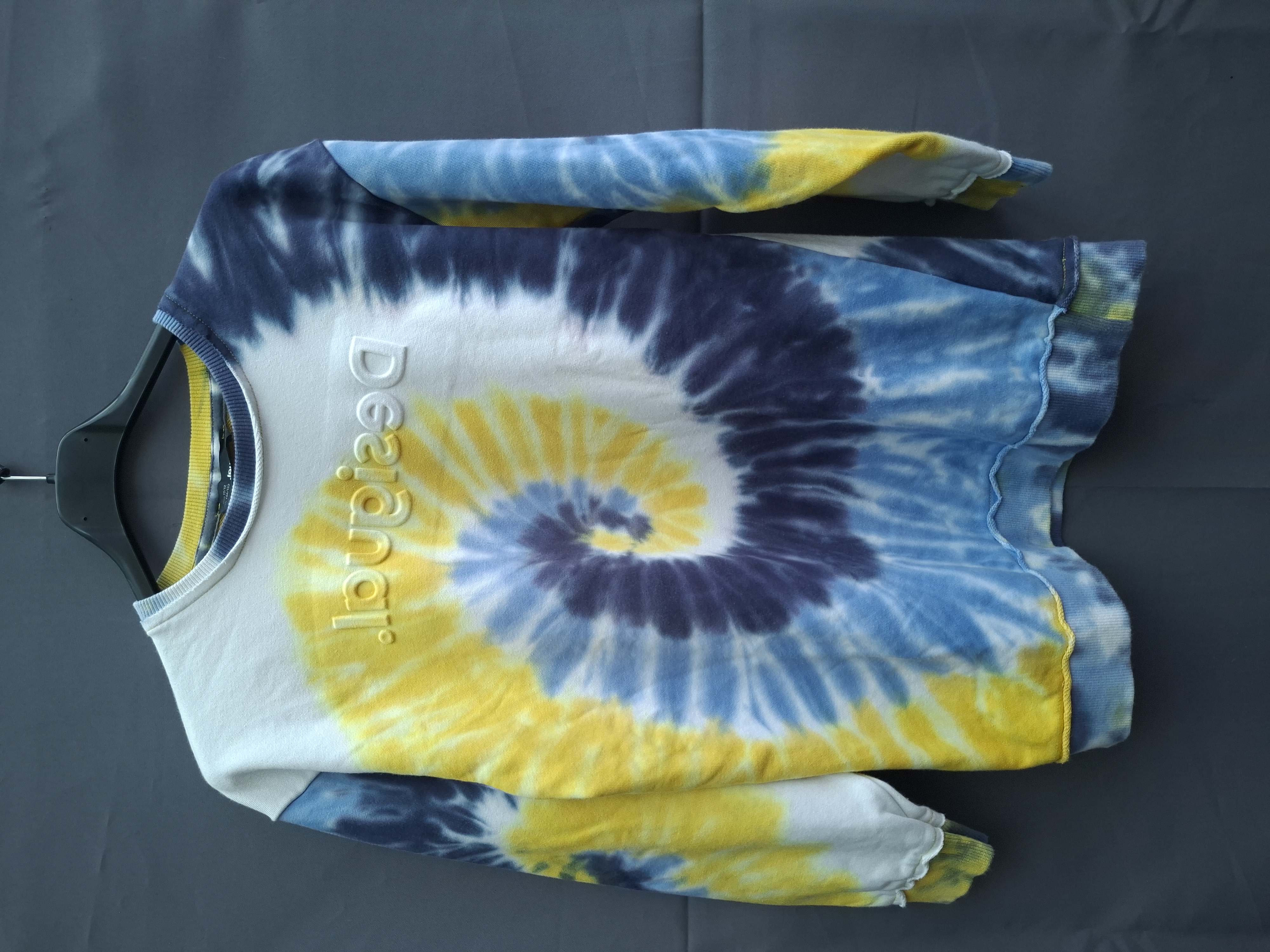 Desigual sweater tie-dye geel/blauw/paars