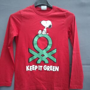 United Colors of Benetton x Peanuts longsleeve rood — Snoopy print