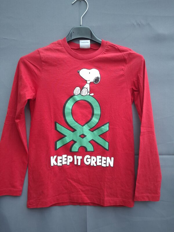 United Colors of Benetton x Peanuts longsleeve rood — Snoopy print