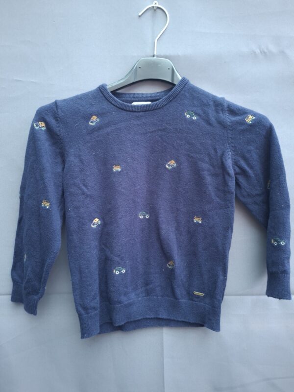 Mayoral gebreide trui donkerblauw met autoborduursels