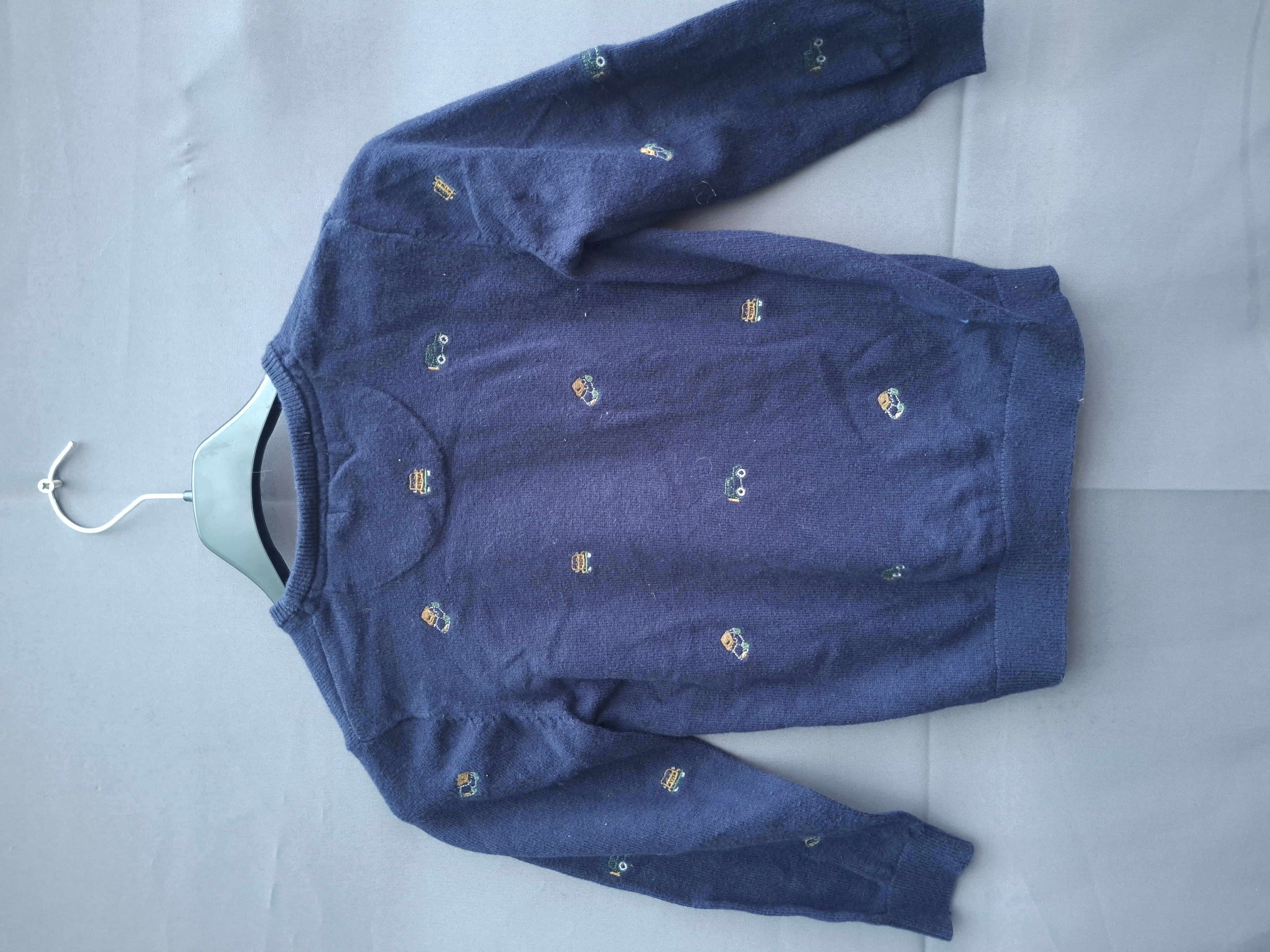 Mayoral gebreide trui donkerblauw met autoborduursels