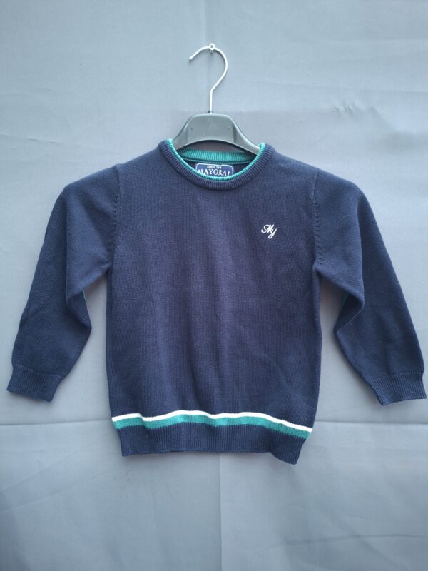 20260409_190356 Mayoral gebreide trui donkerblauw met groene details