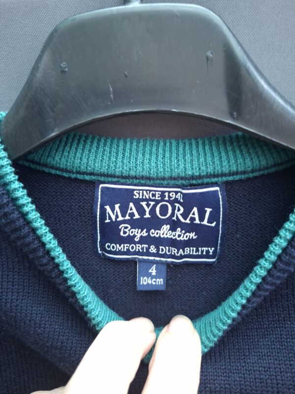 20260409_190402 Mayoral gebreide trui donkerblauw met groene details
