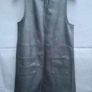 Zara kunstleren jurk zwart — mouwloos met zakken