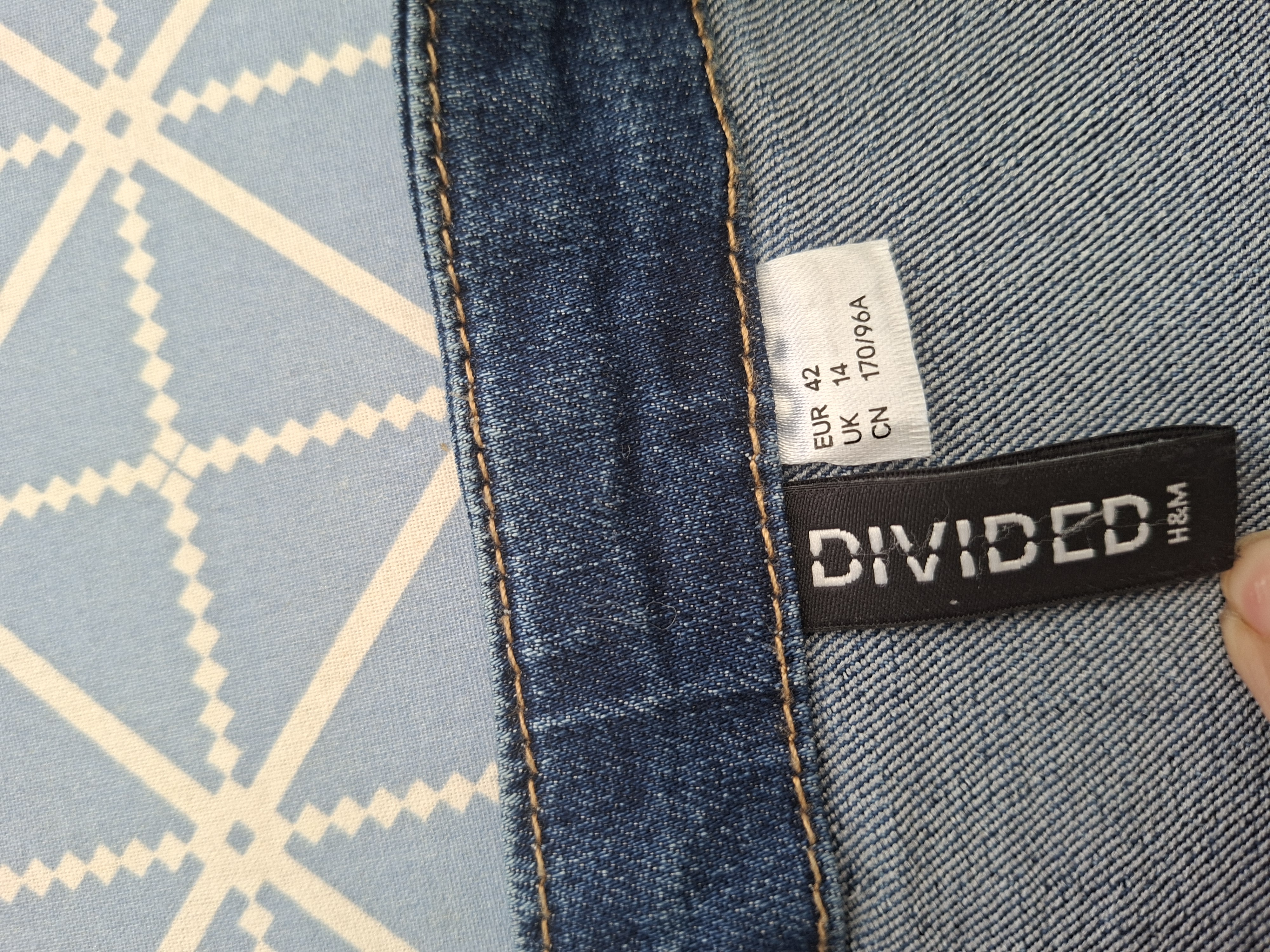 H&M Divided denim minijurk blauw met knoopsluiting