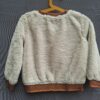 Milla Star teddy sweater ecru met roestbruin glinsterend boord