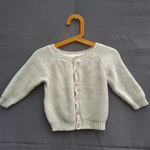 Name It gebreide cardigan lichtgrijs met houten knopen