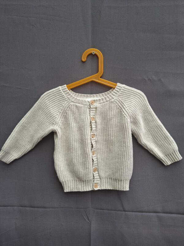 Name It gebreide cardigan lichtgrijs met houten knopen