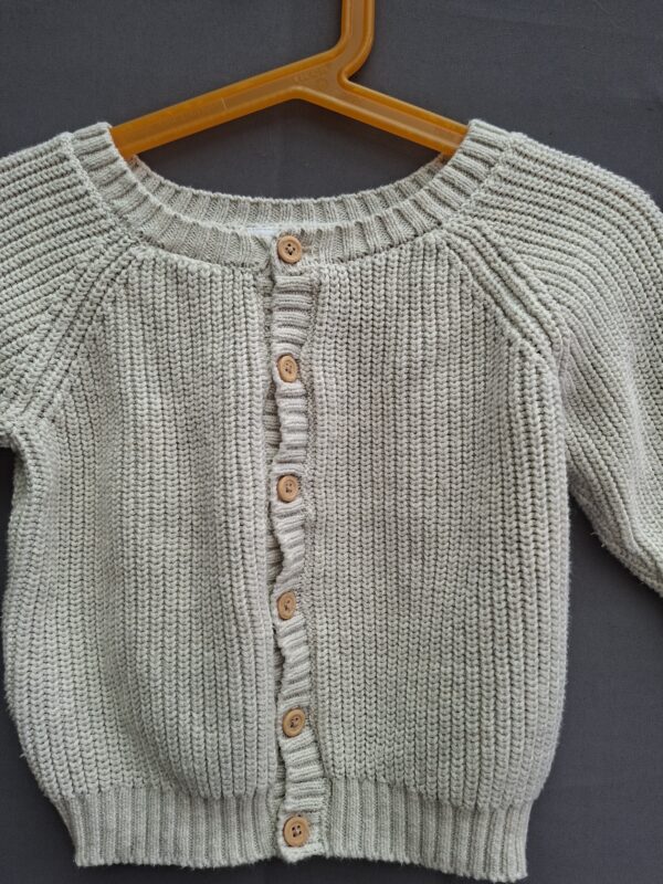 Name It gebreide cardigan lichtgrijs met houten knopen