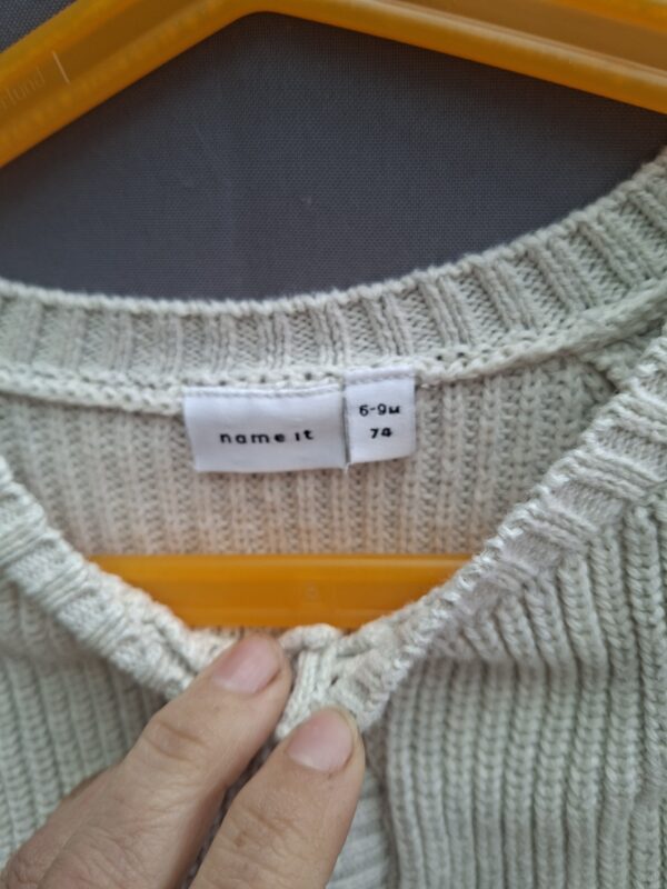 Name It gebreide cardigan lichtgrijs met houten knopen