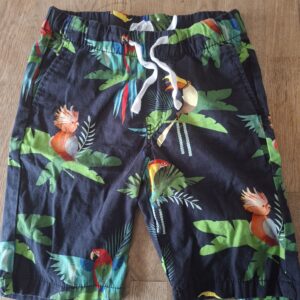 H&M x Dieter Braun short donkerblauw tropische vogels maat 122 nette staat