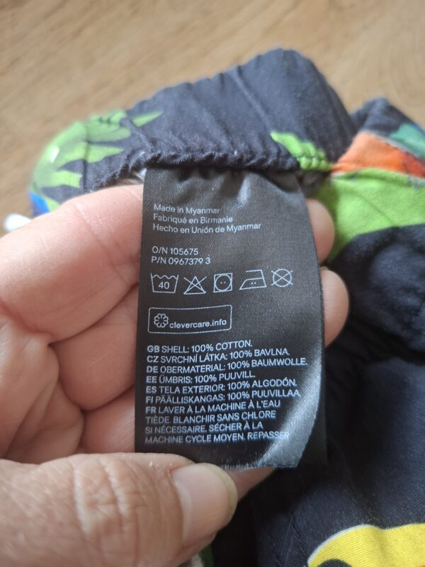 H&M x Dieter Braun short donkerblauw tropische vogels maat 122 nette staat