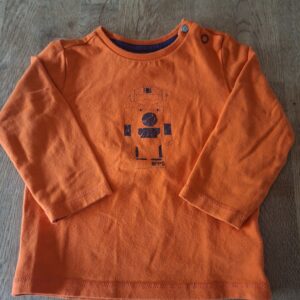 Noppies Baby longsleeve oranje met robotprint