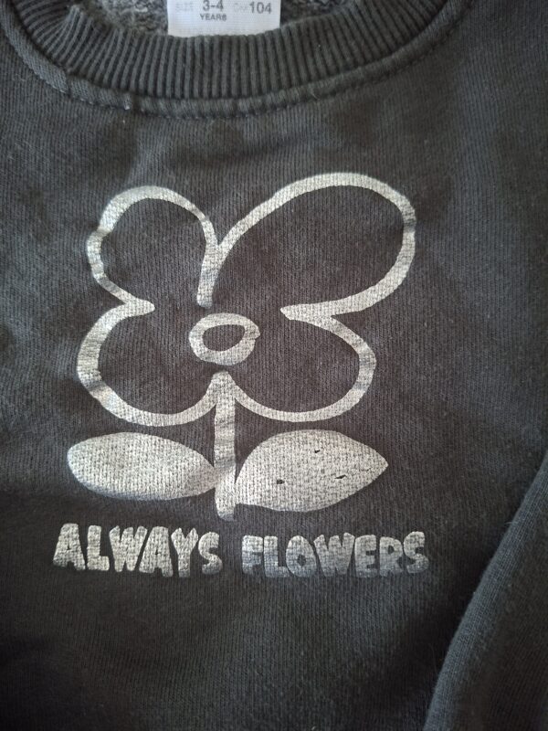 20260418_162356 Zara sweater "Always Flowers" antraciet bloemenprint maat 104 nette staat