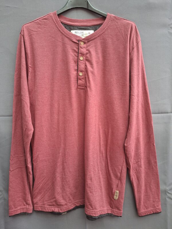 Indicode longsleeve henley bordeauxrood maat M nette staat