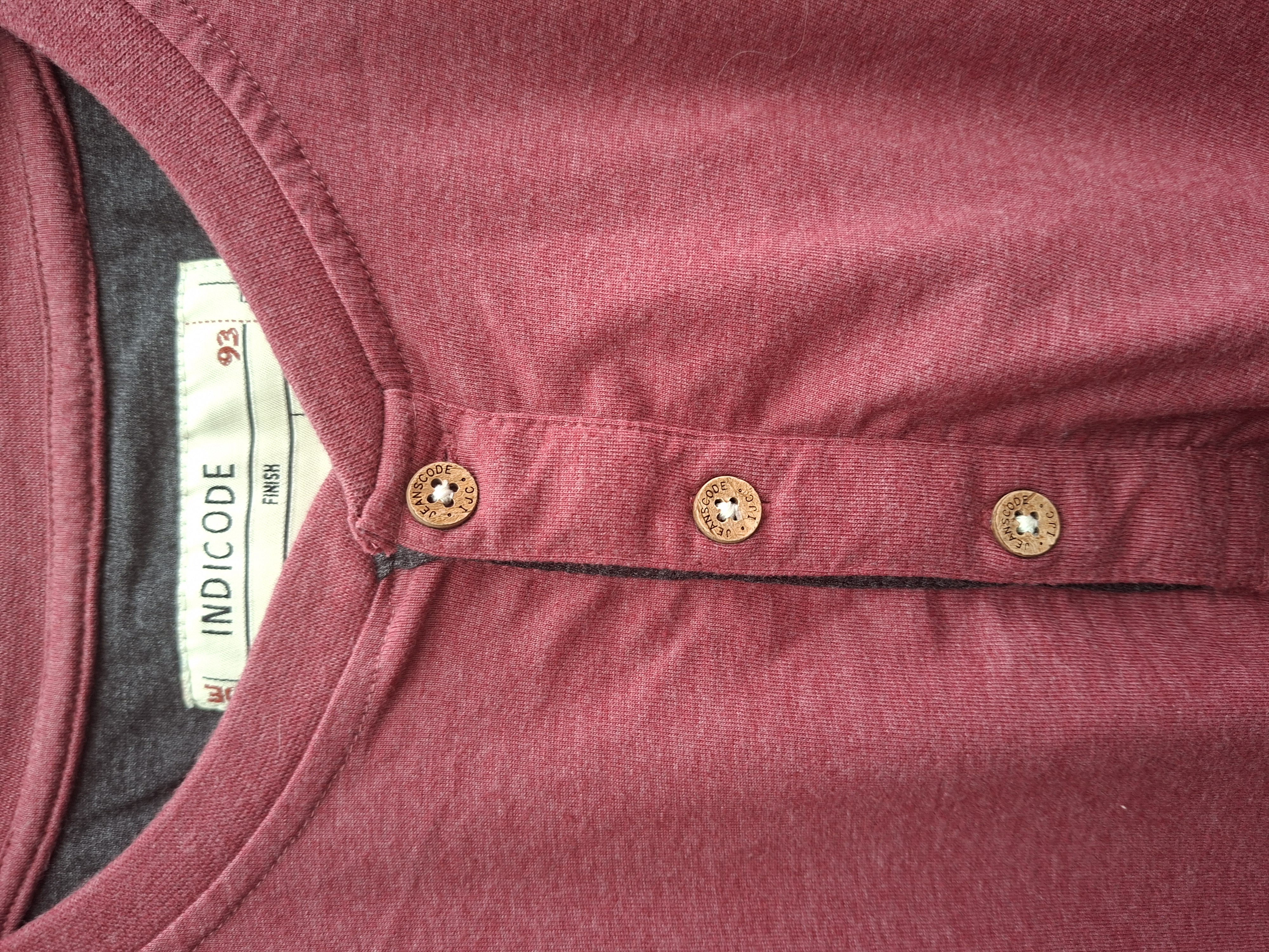 Indicode longsleeve henley bordeauxrood maat M nette staat
