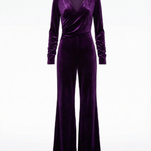 Shein Wijde Broek Satijn Aubergine Maat M (38)