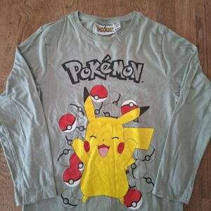 Pokémon longsleeve mintgroen Pikachu maat 128 nette staat