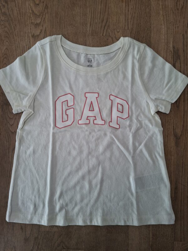 Baby Gap t-shirt wit GAP logo roze maat 104 nette staat