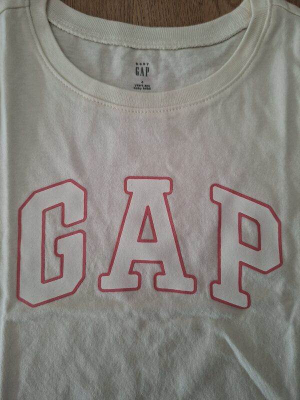 Baby Gap t-shirt wit GAP logo roze maat 104 nette staat
