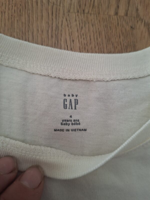 Baby Gap t-shirt wit GAP logo roze maat 104 nette staat