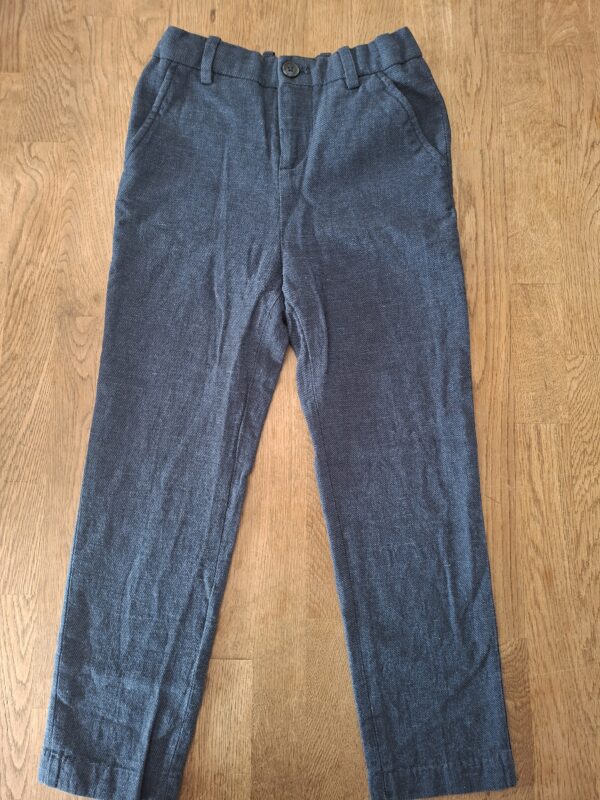 H&M chino broek blauw linnen maat 116 nette staat