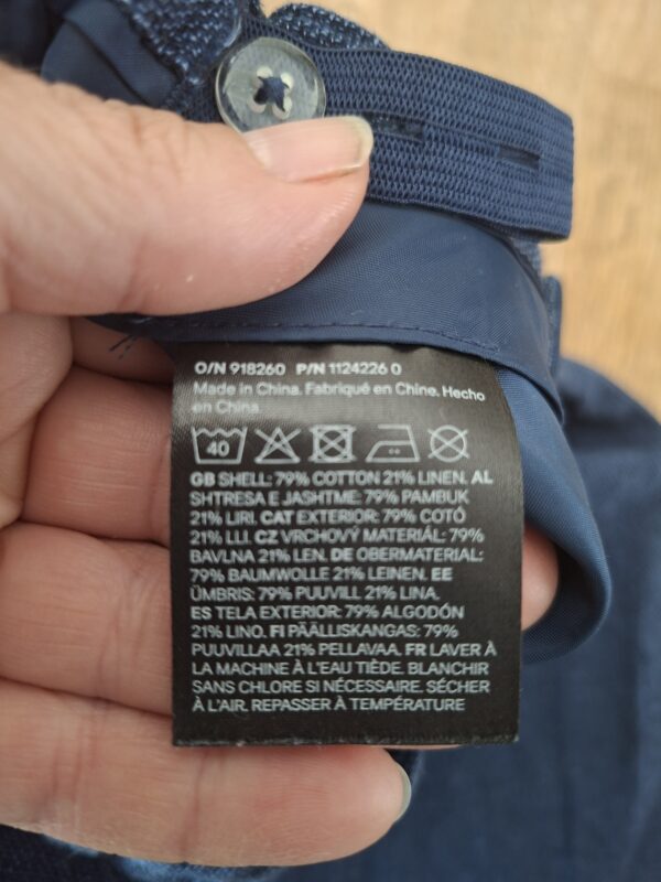 H&M chino broek blauw linnen maat 116 nette staat