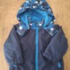 Active Touch ski winterjasje marineblauw geblokt turquoise maat 74/80 nette staat