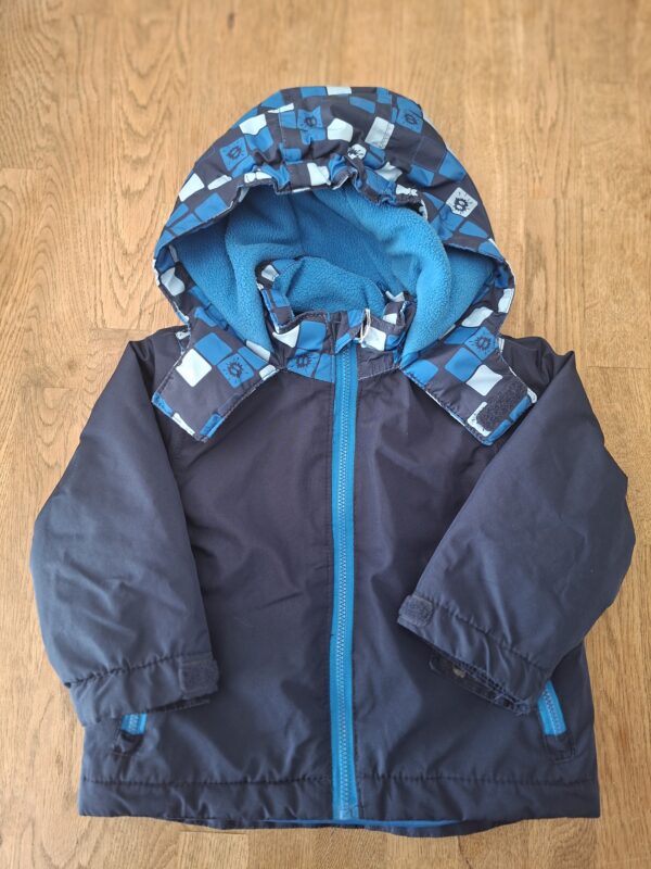 Active Touch ski winterjasje marineblauw geblokt turquoise maat 74/80 nette staat
