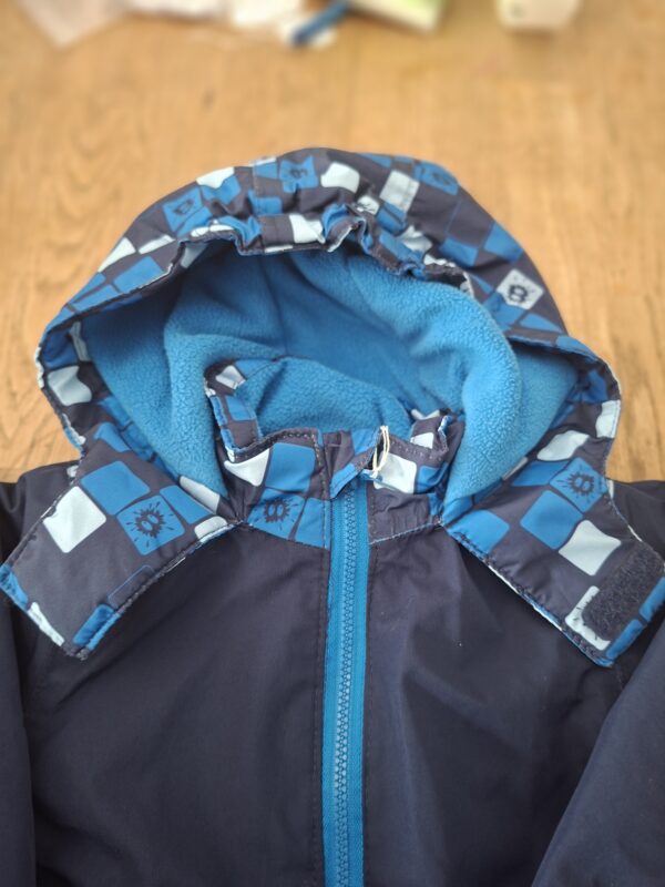 Active Touch ski winterjasje marineblauw geblokt turquoise maat 74/80 nette staat