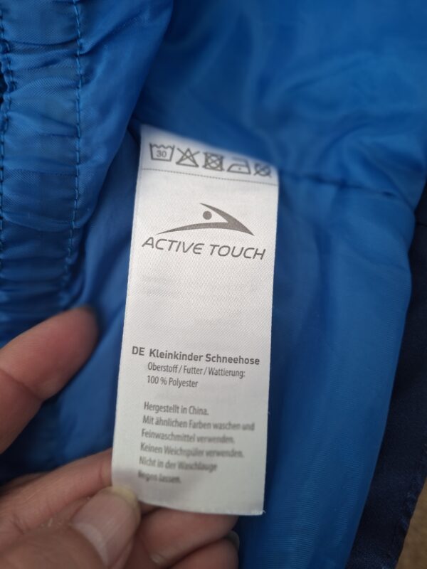 Active Touch ski winterjasje marineblauw geblokt turquoise maat 74/80 nette staat