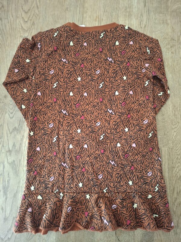 Twoday sweatjurk bruin tijgerprint "Take It Easy" pailletten maat 98/104 nette staat