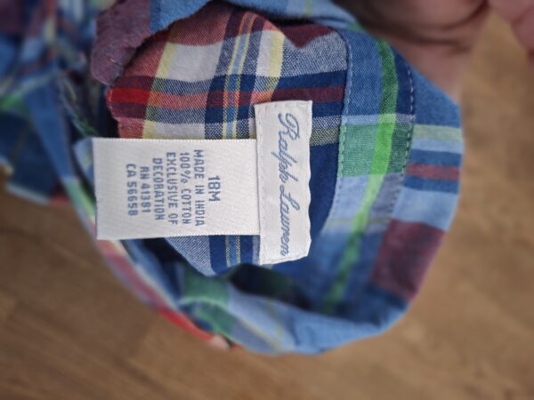 Ralph Lauren overhemd multicolor ruit maat 18M nette staat