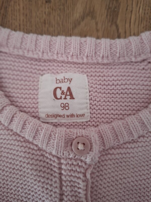 Baby C&A gebreide cardigan roze katjes zakjes maat 98 nette staat