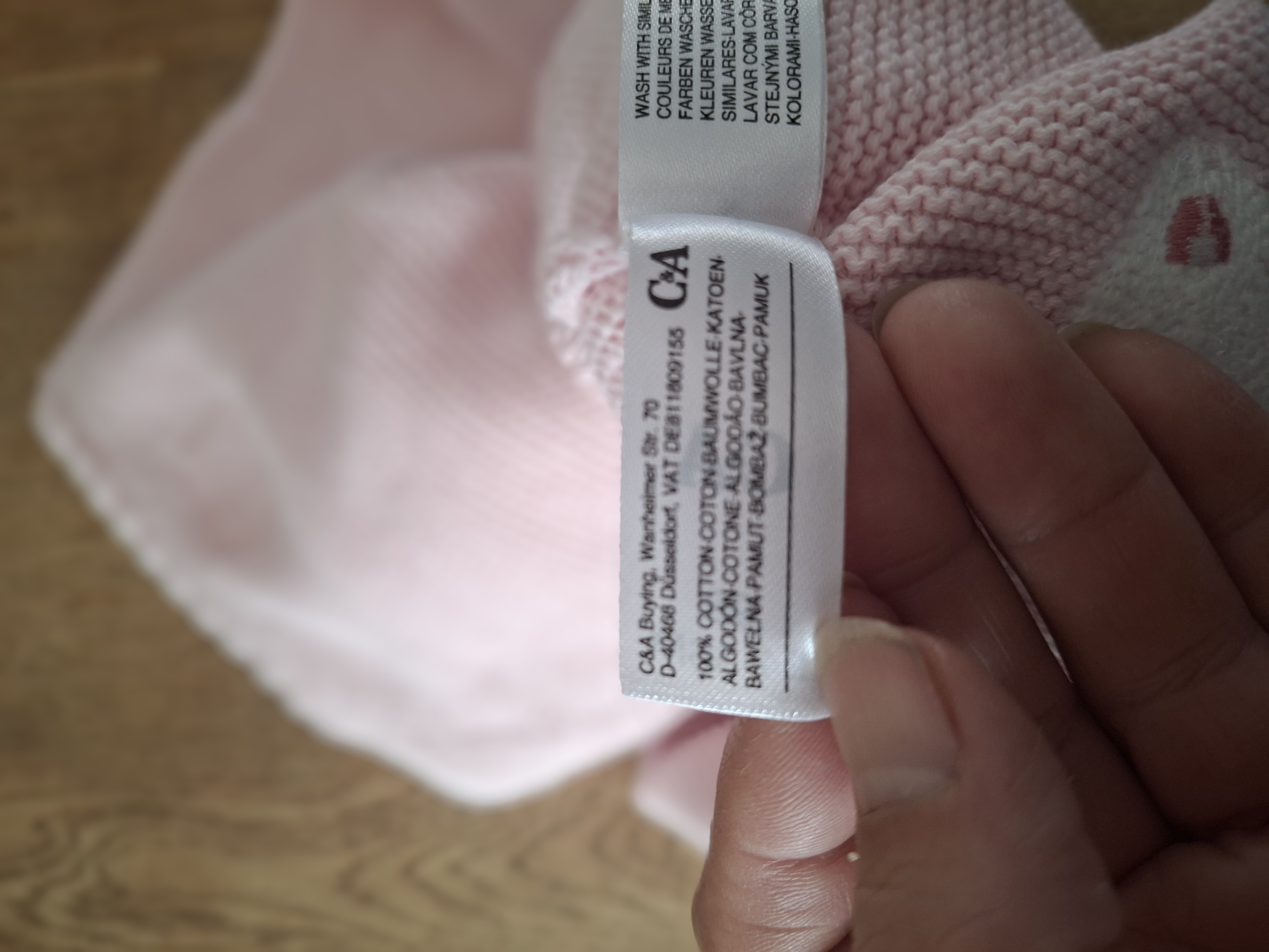 Baby C&A gebreide cardigan roze katjes zakjes maat 98 nette staat