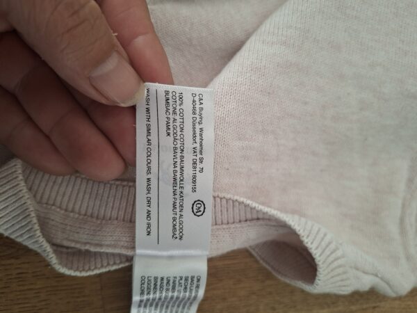Palomino (C&A) gebreide cardigan ecru pofmouwen bloem maat 98 nette staat
