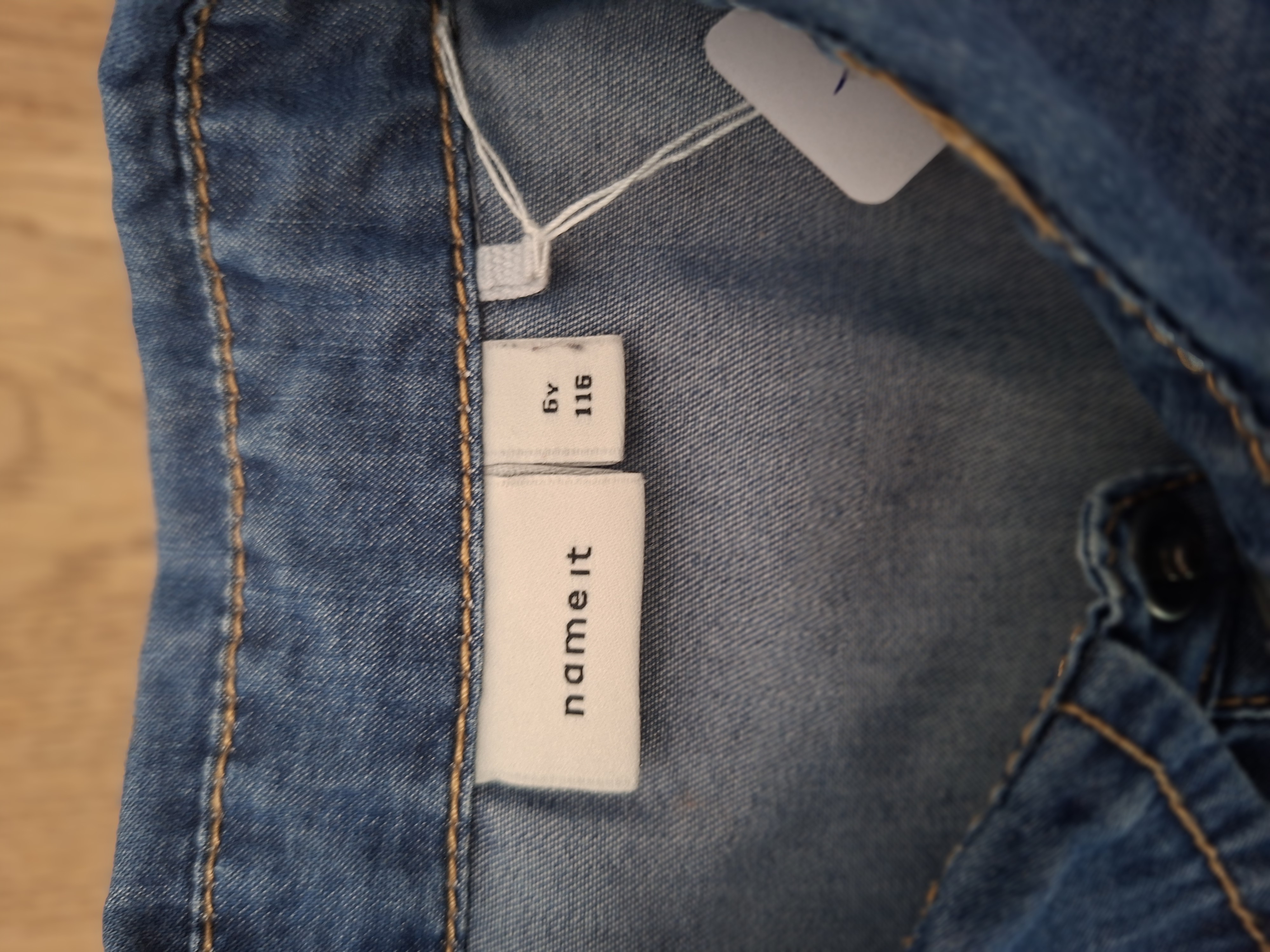 Name It denim overhemd blauw lange mouwen maat 116 nette staat