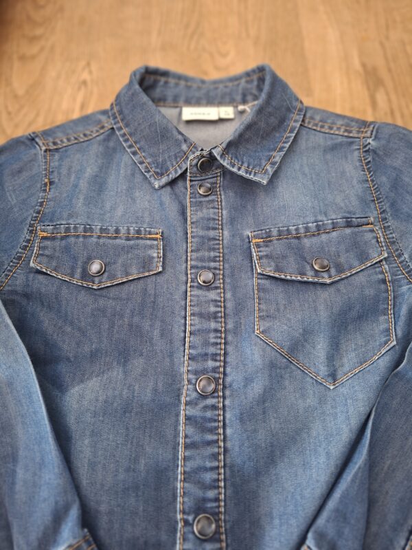 Name It denim overhemd blauw lange mouwen maat 116 nette staat