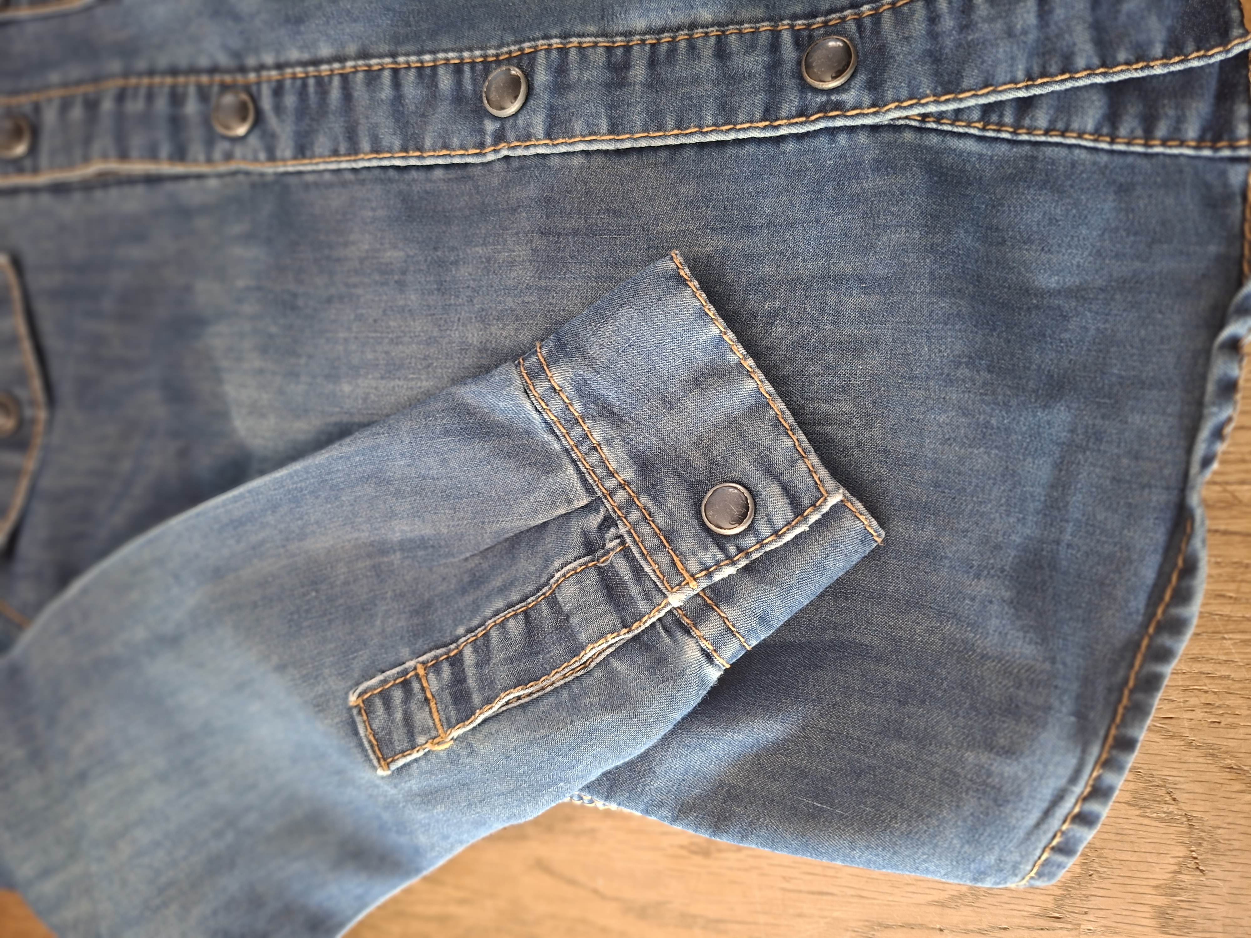 Name It denim overhemd blauw lange mouwen maat 116 nette staat