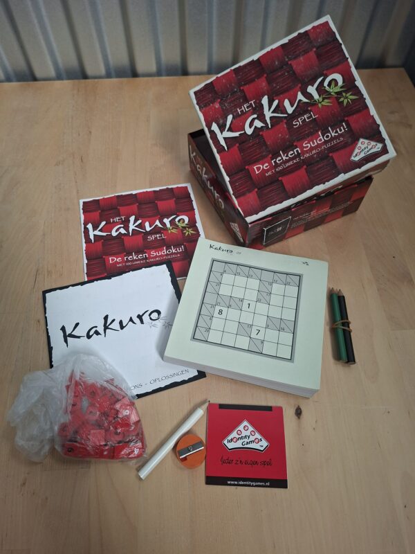 Het Kakuro Spel bordspel Identity Games compleet nette staat