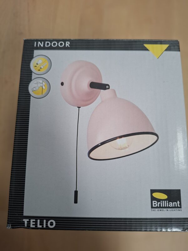 Brilliant Telio wandlamp roze metaal E14 nieuw in doos