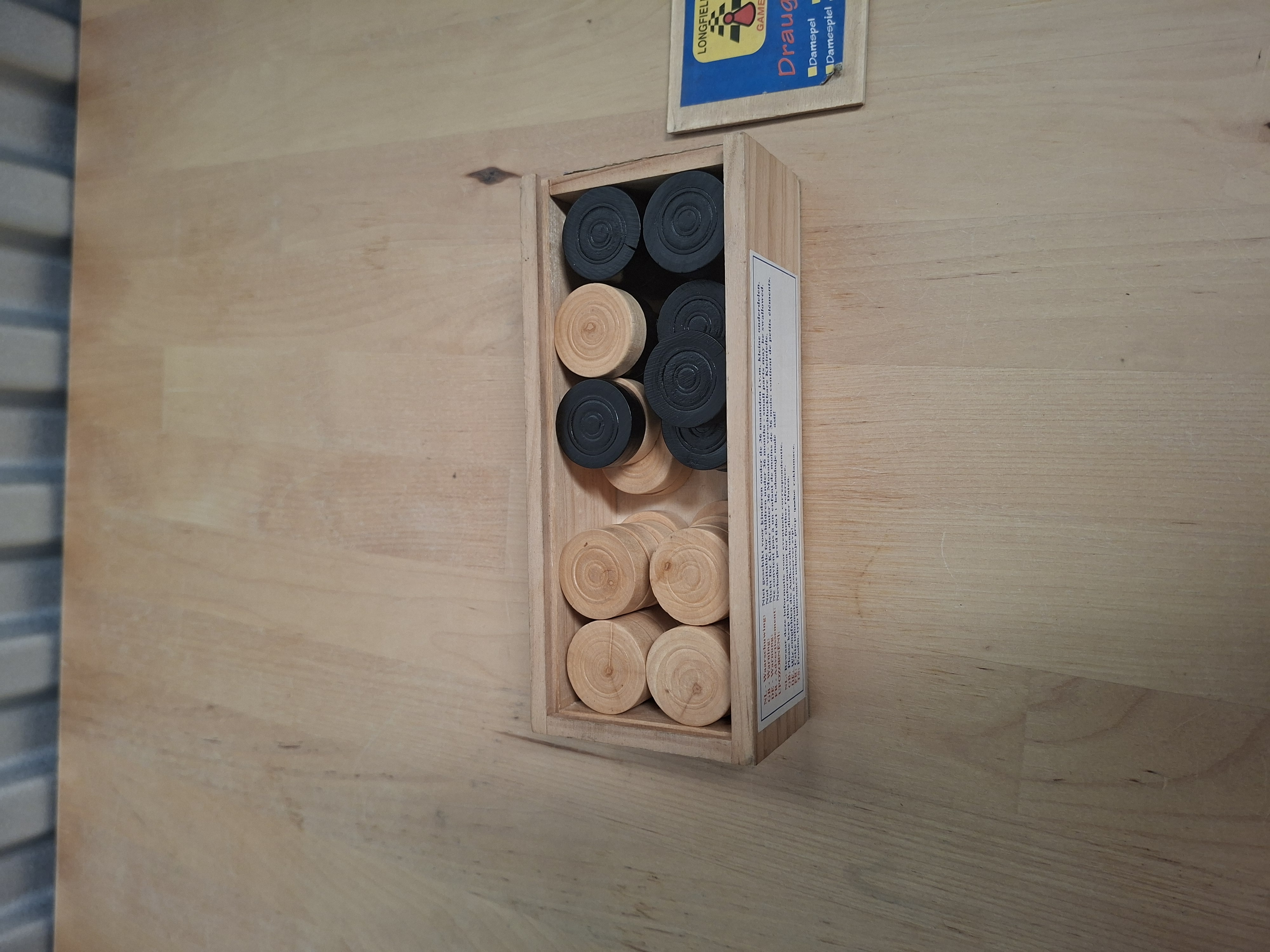 Longfield Games damstenen set hout houten doos compleet nette staat
