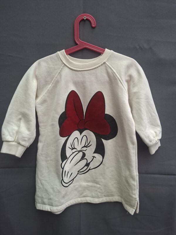 20260503_091059 Zara Disney Minnie Mouse sweatjurk ecru maat 98 nette staat