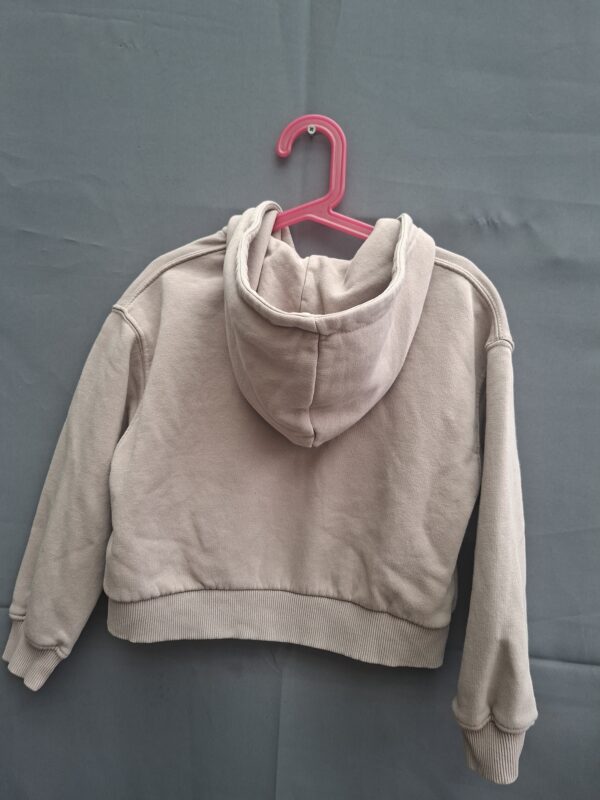 Zara cropped hoodie vest taupe beige rits maat 128