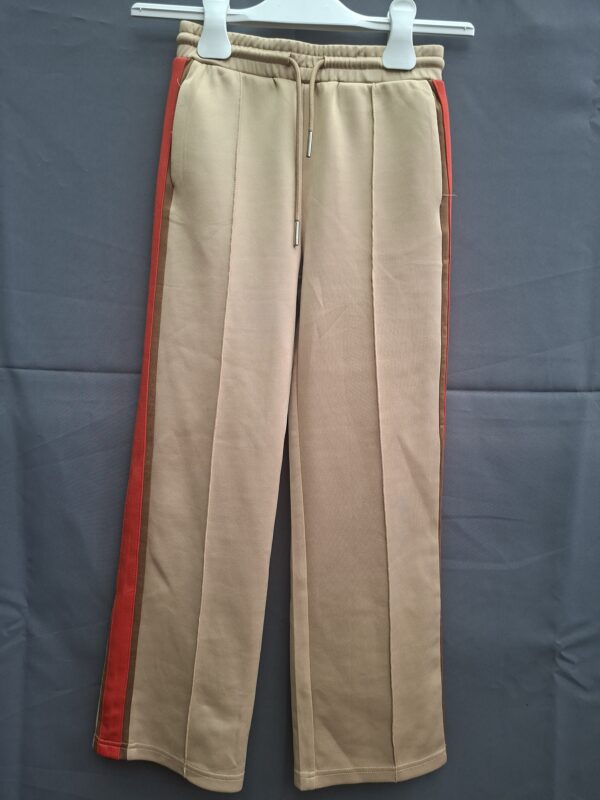 Jill & Mitch jogger camel rood zijstreep wide leg