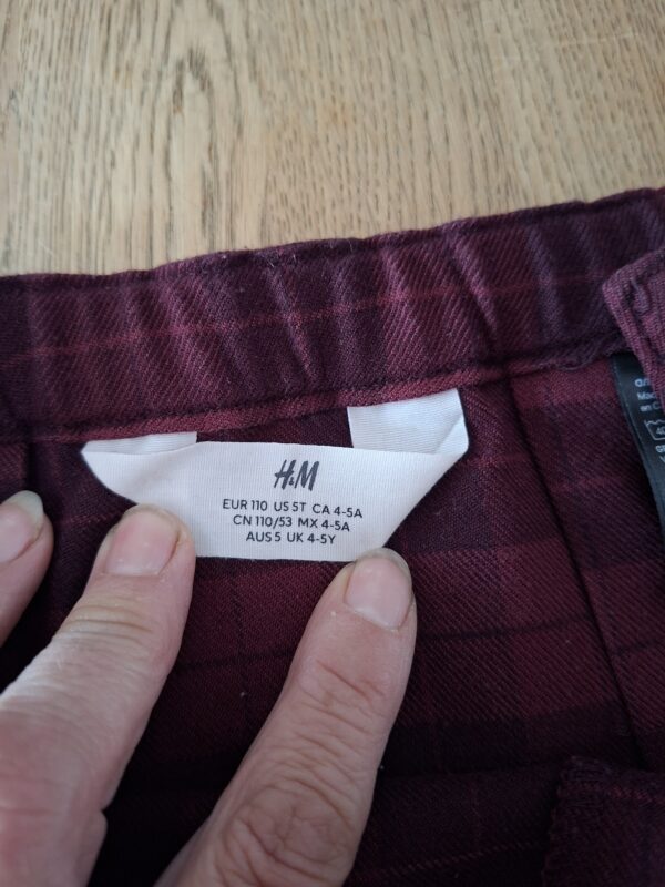H&M bordeaux geruit rokje maat 110
