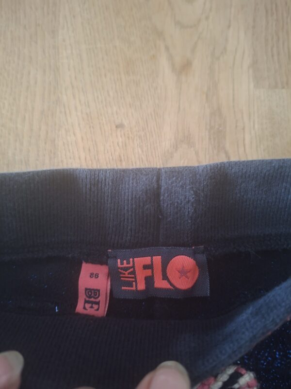 Like Flo donkerblauwe glitterbroek maat 86