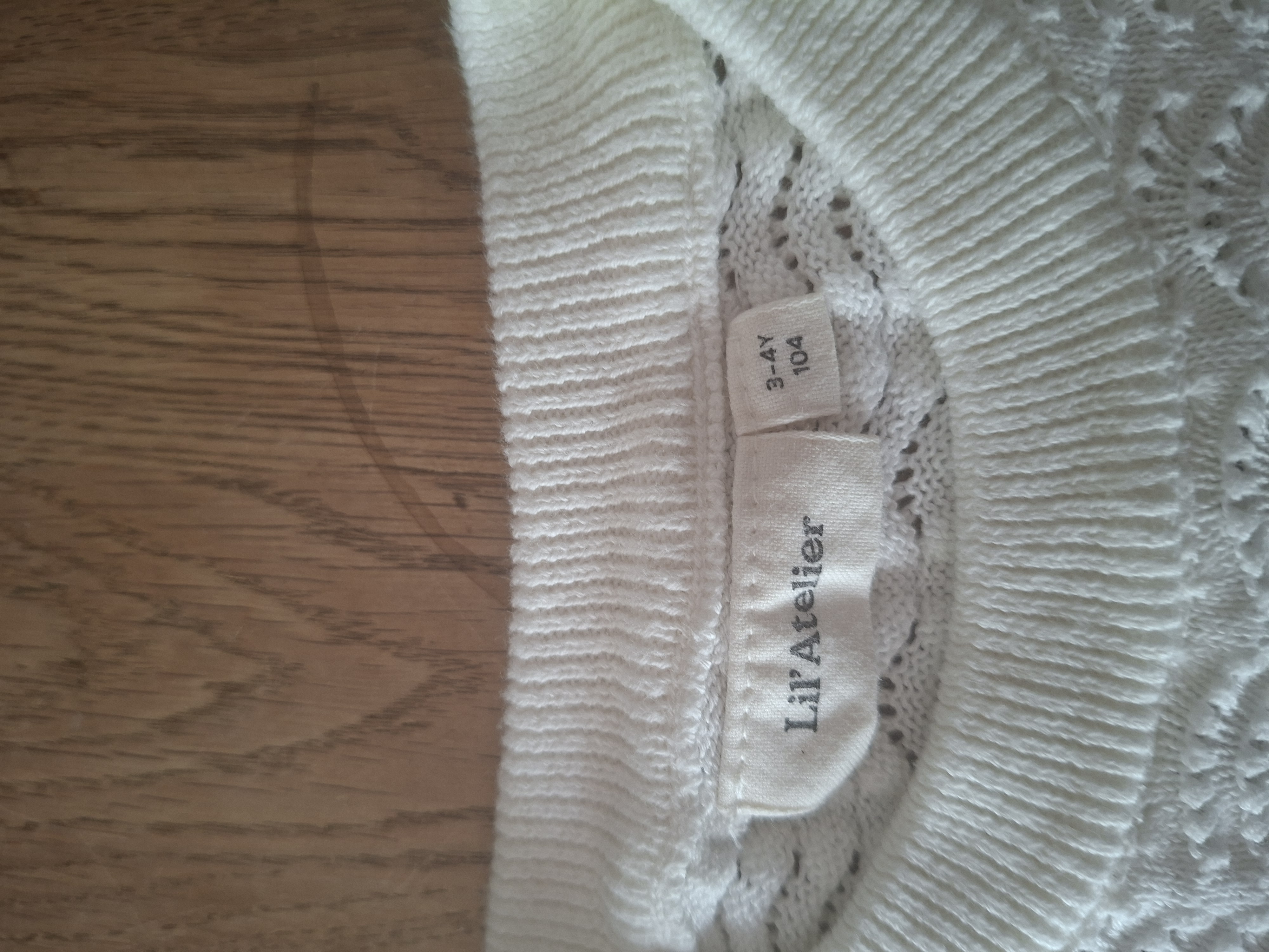 20260506_162820 Lil'Atelier gebreide trui korte mouw off-white ajour maat 104